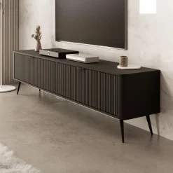 Meubella - TV-Meubel Lima - Zwart - 200 cm