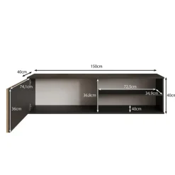 Meubella - TV-Meubel Marbella - Zwart - 150 cm Hot