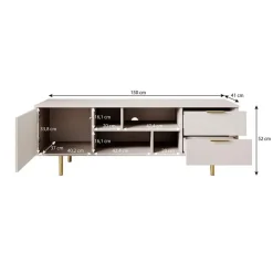 Meubella - TV-Meubel Nicola - Beige - 150 cm Online