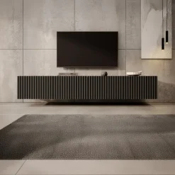 Meubella - TV-Meubel Pepinos - Mat zwart - 200 cm Best