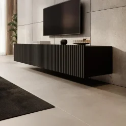 Meubella - TV-Meubel Pepinos - Mat zwart - 200 cm Best