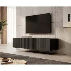 Meubella - TV-Meubel Pepinos - Mat zwart - 150 cm Discount