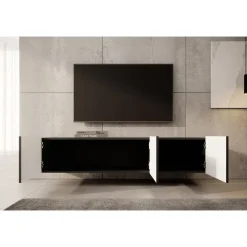 Meubella - TV-Meubel Pepinos - Mat zwart - 150 cm Discount