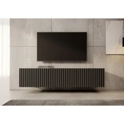 Meubella - TV-Meubel Pepinos - Mat zwart - 150 cm Discount