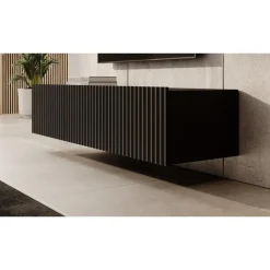 Meubella - TV-Meubel Pepinos - Mat zwart - 150 cm Discount