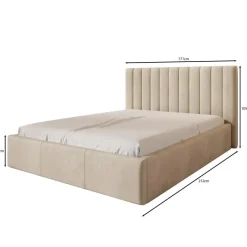 Meubella - Tweepersoonsbed Chief - Grijs - Velvet - 160x200 cm New
