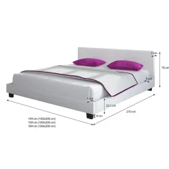 Meubella - Tweepersoonsbed George - Zwart - 140x200 cm Outlet