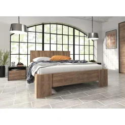 Meubella - Tweepersoonsbed Monaco - Eiken - 160x200 cm Online