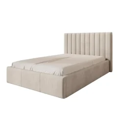 Meubella - Tweepersoonsbed Chief - Beige - Velvet - 140x200 cm New