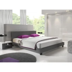 Meubella - Tweepersoonsbed George - Grijs - Stof - 180x200 cm New