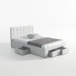 Meubella - Tweepersoonsbed Milo - Wit - 140x200 cm New