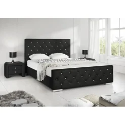Meubella - Tweepersoonsbed Aventura Diamond - Zwart - 140x200 cm