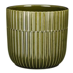 Mica Decorations - Plantenpot - groen - stripes - D17,5 x H16 cm Sale