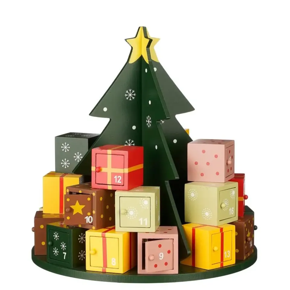Mica Decorations Adventskalender - H30 x Ø28 cm - MDF - Meerkleurig Clearance