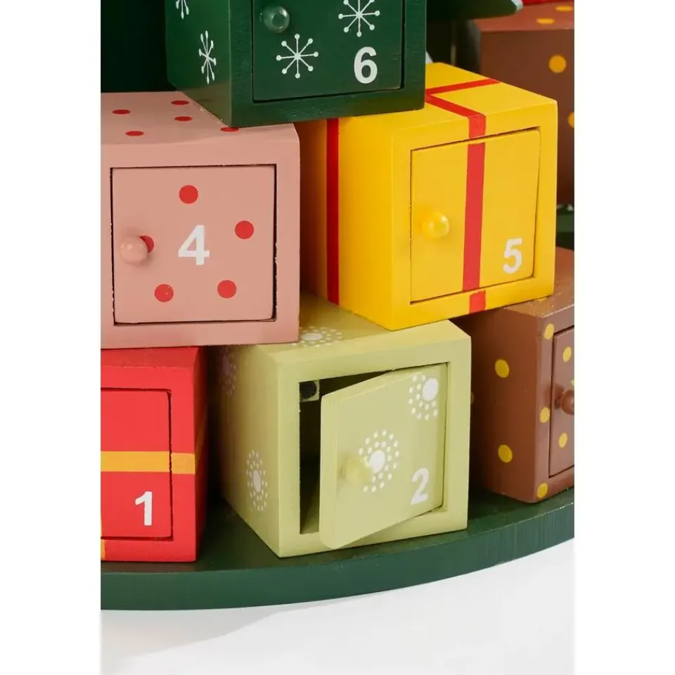 Mica Decorations Adventskalender - H30 x Ø28 cm - MDF - Meerkleurig Clearance