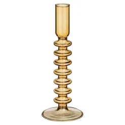 Mica Decorations Agios Kandelaar - H20 x Ø7,5 cm - Glas - Bruin Best