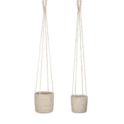 Mica Decorations Atlantic Mand voor Planten Set van 2 - Ø16 cm - Crème Outlet