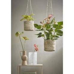 Mica Decorations Atlantic Mand voor Planten Set van 2 - Ø16 cm - Crème Outlet
