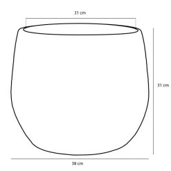 Mica Decorations Bloempot - keramiek - koper - D31 xH38 cm Hot