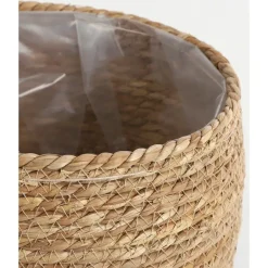 Mica Decorations Bloempot - rotan - naturel - jute - 24 x 26 cm Best