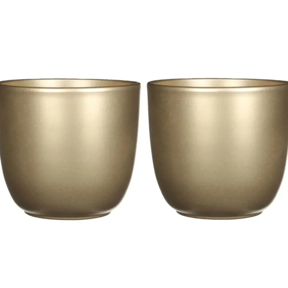 Mica Decorations Bloempot - goud - glanzend - keramiek - 19 x 18 cm Sale