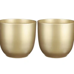 Mica Decorations Bloempot - goudkleurig - keramiek - 25 x 23 cm Online