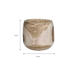 Mica Decorations Bloempot - hout - voor binnen en buiten - 31 cm Clearance