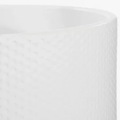 Mica Decorations Bloempot - wit relief keramiek - 17 x19 cm Outlet