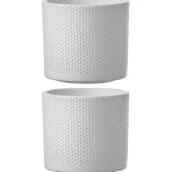 Mica Decorations Bloempot - wit - keramiek - D14 x H13 cm Best