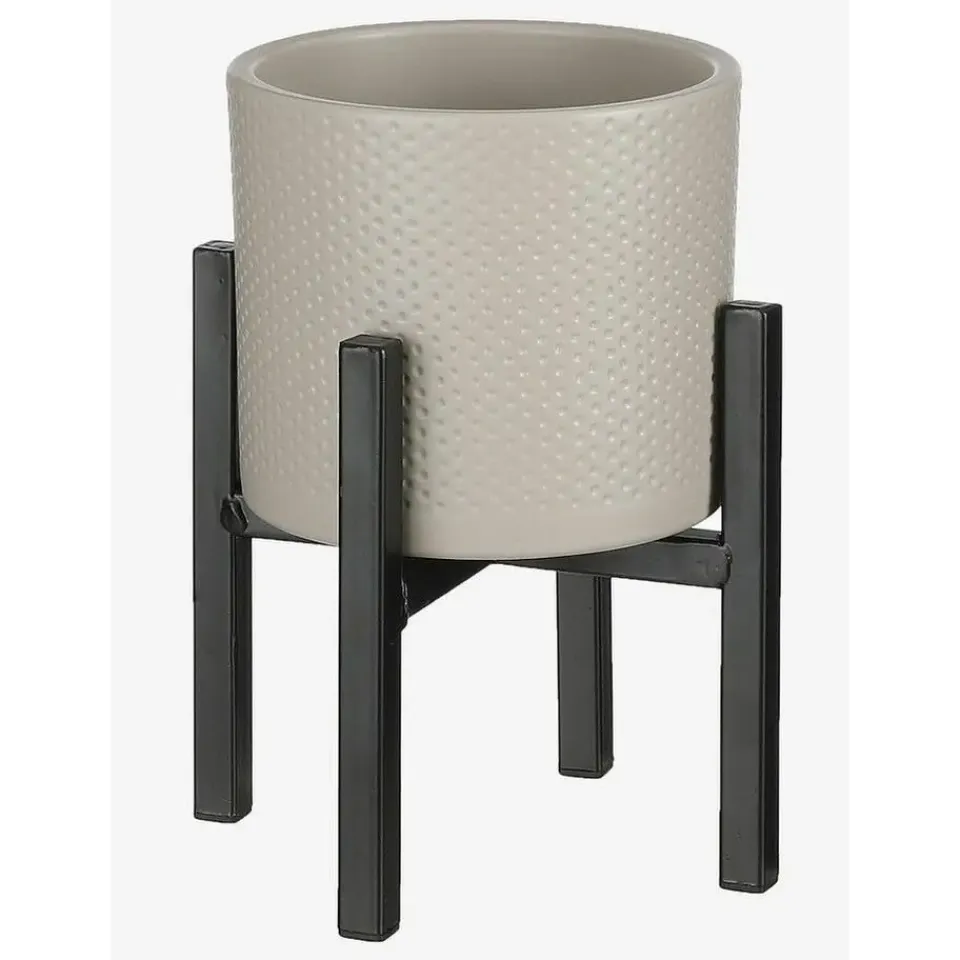 Mica Decorations Bloempot - taupe - keramiek - D13 x H12 cm Online