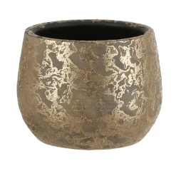 Mica Decorations Bloempot - goudkleurig - keramiek - 16 x 13 cm Online