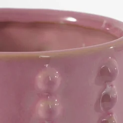 Mica Decorations Bloempot Boaz - gebobbeld - roze - 13 x 14 cm Online