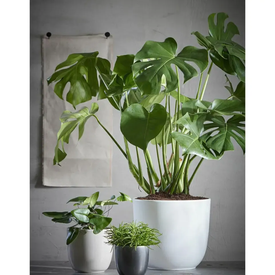 Mica Decorations Bloempot - wit - keramiek - glanzend - 31 x 28 cm Sale