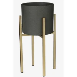 Mica Decorations Bloempot - donkergrijs - mat - keramiek - 23 x 21 cm Outlet