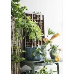 Mica Decorations Bloempot - midnight blauw - keramiek - 25 x 20 cm Outlet