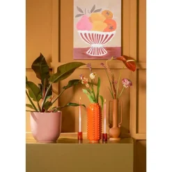 Mica Decorations Boaz Vaas - H30 x Ø11 cm - Keramiek - Oranje Discount