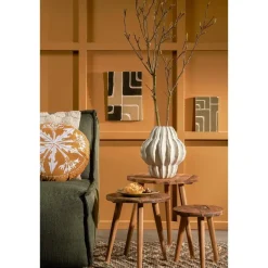 Mica Decorations Bold Bijzettafel - Ø40 cm - Gerecycled Hout - Bruin Hot