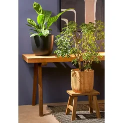 Mica Decorations Bold Houten Krukje - L38 cm - Gerecycled Hout Online