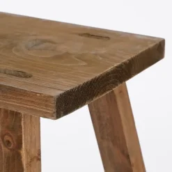 Mica Decorations Bold Houten Krukje - L38 cm - Gerecycled Hout Online