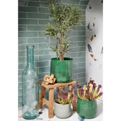 Mica Decorations Bold Houten Krukje - L38 cm - Gerecycled Hout Online