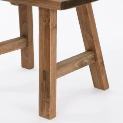 Mica Decorations Bold Houten Krukje - L38 cm - Gerecycled Hout Online