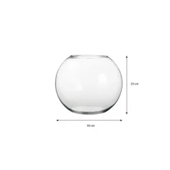 Mica Decorations Bolvaas - kom - transparant - glas - 23 x 30 cm Discount