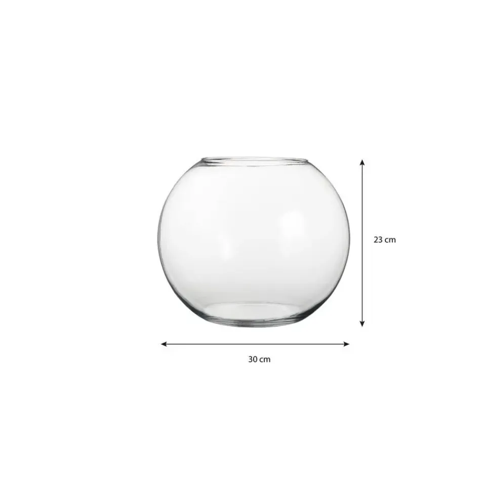 Mica Decorations Bolvaas - kom - transparant - glas - 23 x 30 cm Discount