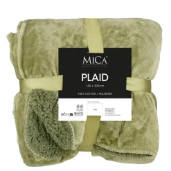Mica Decorations Bronte Fleece Plaid - L200 x B150 cm - Lichtgroen Sale