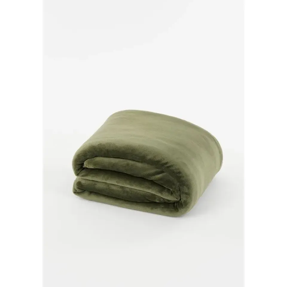 Mica Decorations Bronte Fleece Plaid - L200 x B150 cm - Donkergroen Online
