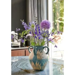 Mica Decorations Caldo Vaas - L28 x B28 x H36 cm - Donkerblauw Outlet