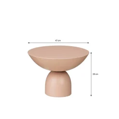 Mica Decorations Celise Bijzettafel - H28 x Ø47 cm - Metaal - Roze New