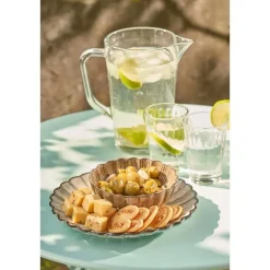 Mica Decorations Corfu Ontbijtbord - H2,5 x Ø21 cm - Keramiek - Grijs Outlet