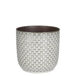 Mica Decorations Daan Bloempot - H17,5 x Ø19 cm - Wit Discount