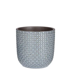 Mica Decorations Daan Bloempot - H17,5 x Ø19 cm - Blauw Discount